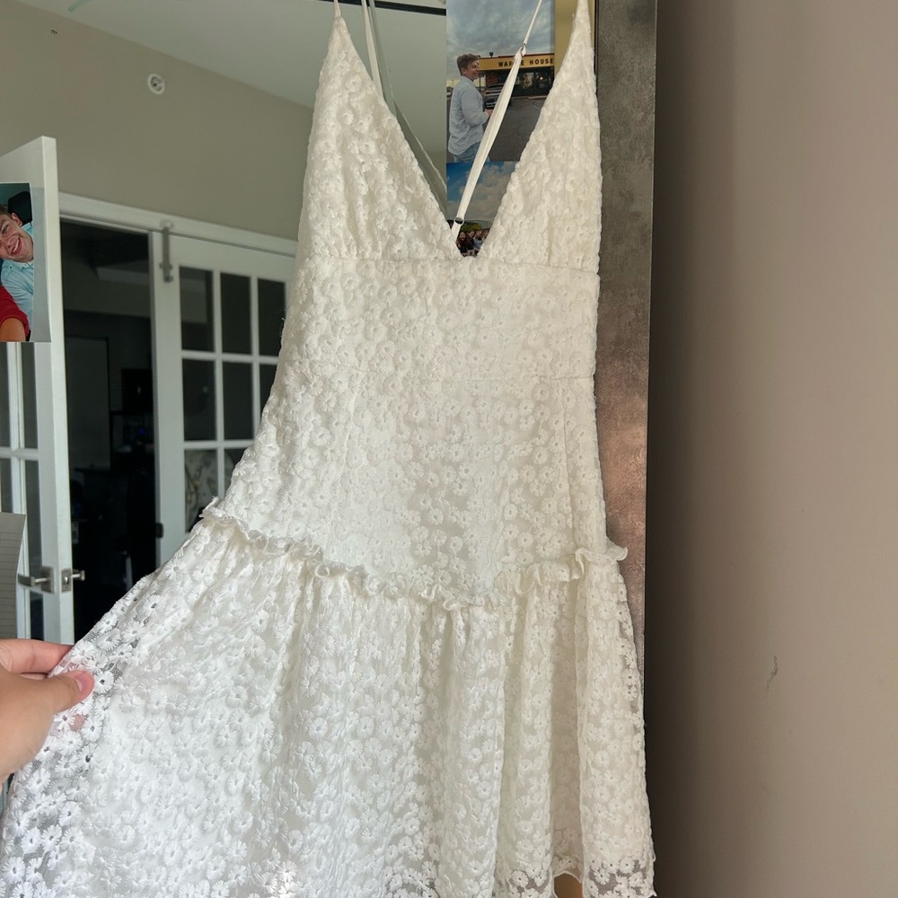 Angel Biba White Lace Mini Dress